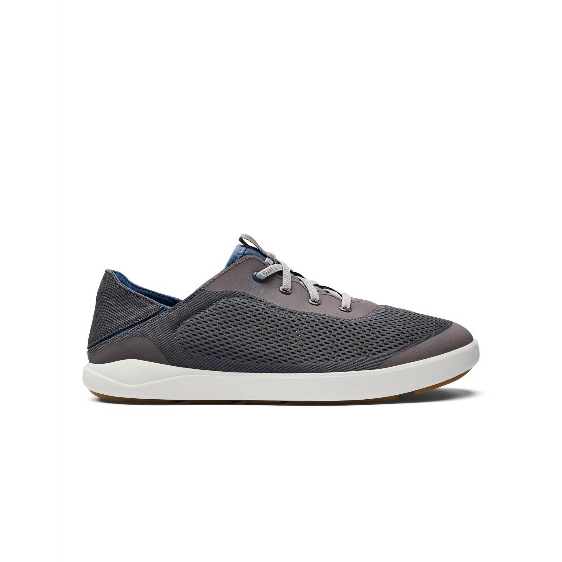 New Olukai Men's Moku Pae Boat Shoe In Pavement/Vintage Blue